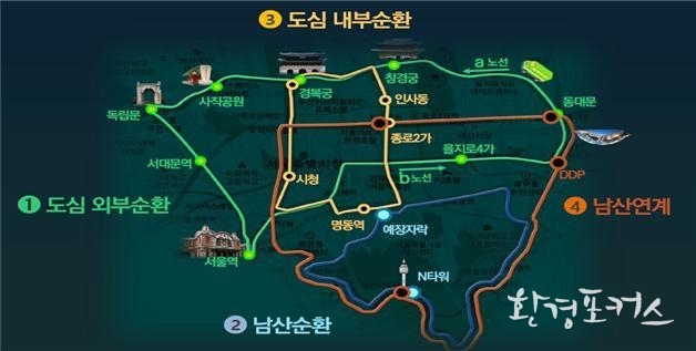 녹색순환버스 운행계통 및 노선도
