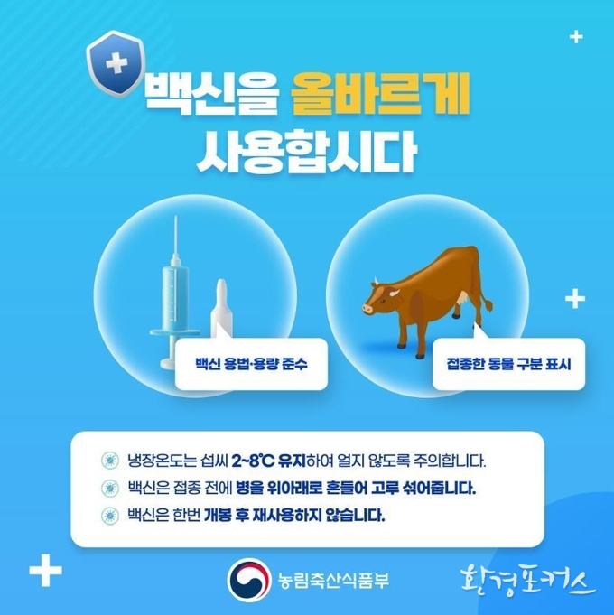 백신접종요령(출처:농식품부 홈페이지)