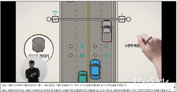 서울도시고속도로 홈페이지 수어동영상 서비스 화면
