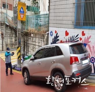 어린이보호구역 집중단속 모습