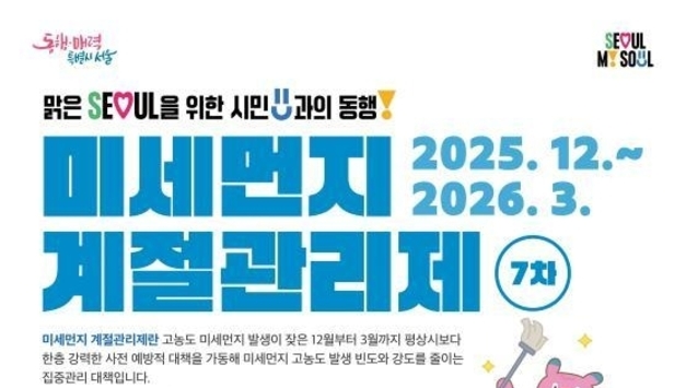 서울시, 4개 분야 13개 대책 <제7차 미세먼지 계절관리제> 시행